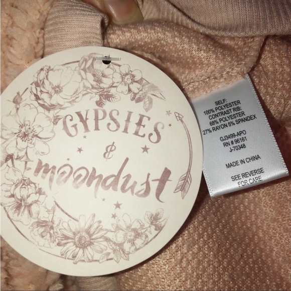 Gypsies & Moondust Peach Shearling Quarter Zip Jacket Size XL Super Soft - Picture 14 of 16